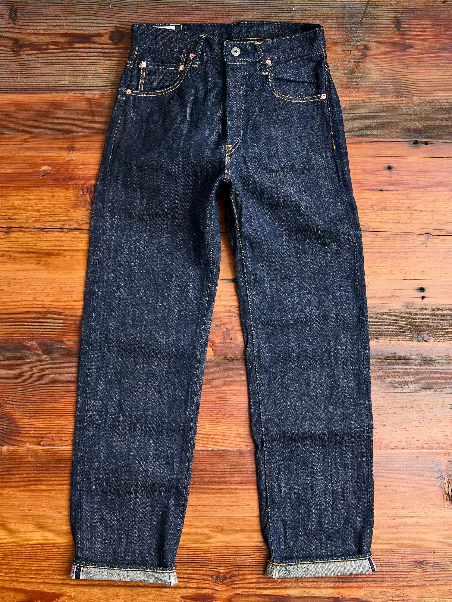 022-Kiraku "Natural Indigo" 12oz Selvedge Denim - Wide Straight Fit