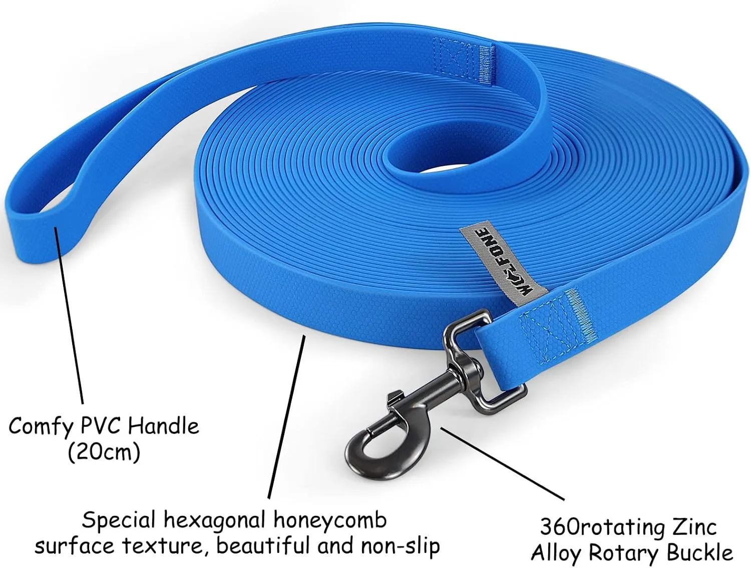 9m Blue Heavy Duty Robust Training Dog Leash with Anti-Slip HandleWaterproof Long Dog Leash for Outdoor Activities