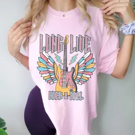 Always Free Shipping! Trendy Comfort Colors® Retro, Long Live Rock & Roll, Women's T-Shirt, Vintage Shirt Gift, Music Festival Tee