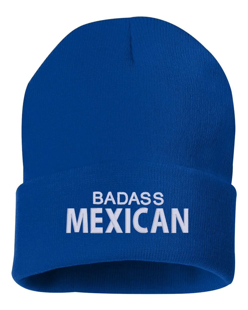 Badass Mexican Embroidered Cuffed Beanie Hat