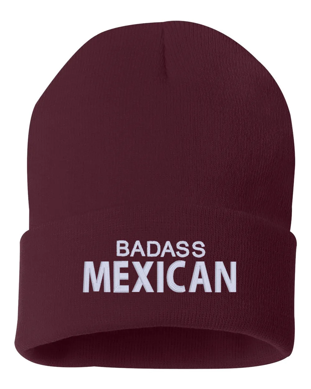 Badass Mexican Embroidered Cuffed Beanie Hat