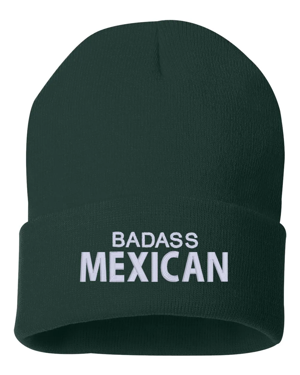 Badass Mexican Embroidered Cuffed Beanie Hat