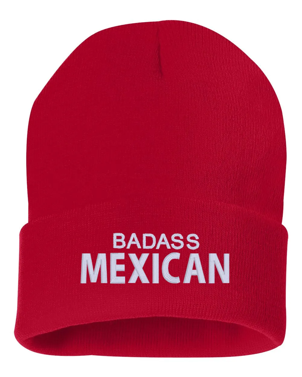 Badass Mexican Embroidered Cuffed Beanie Hat