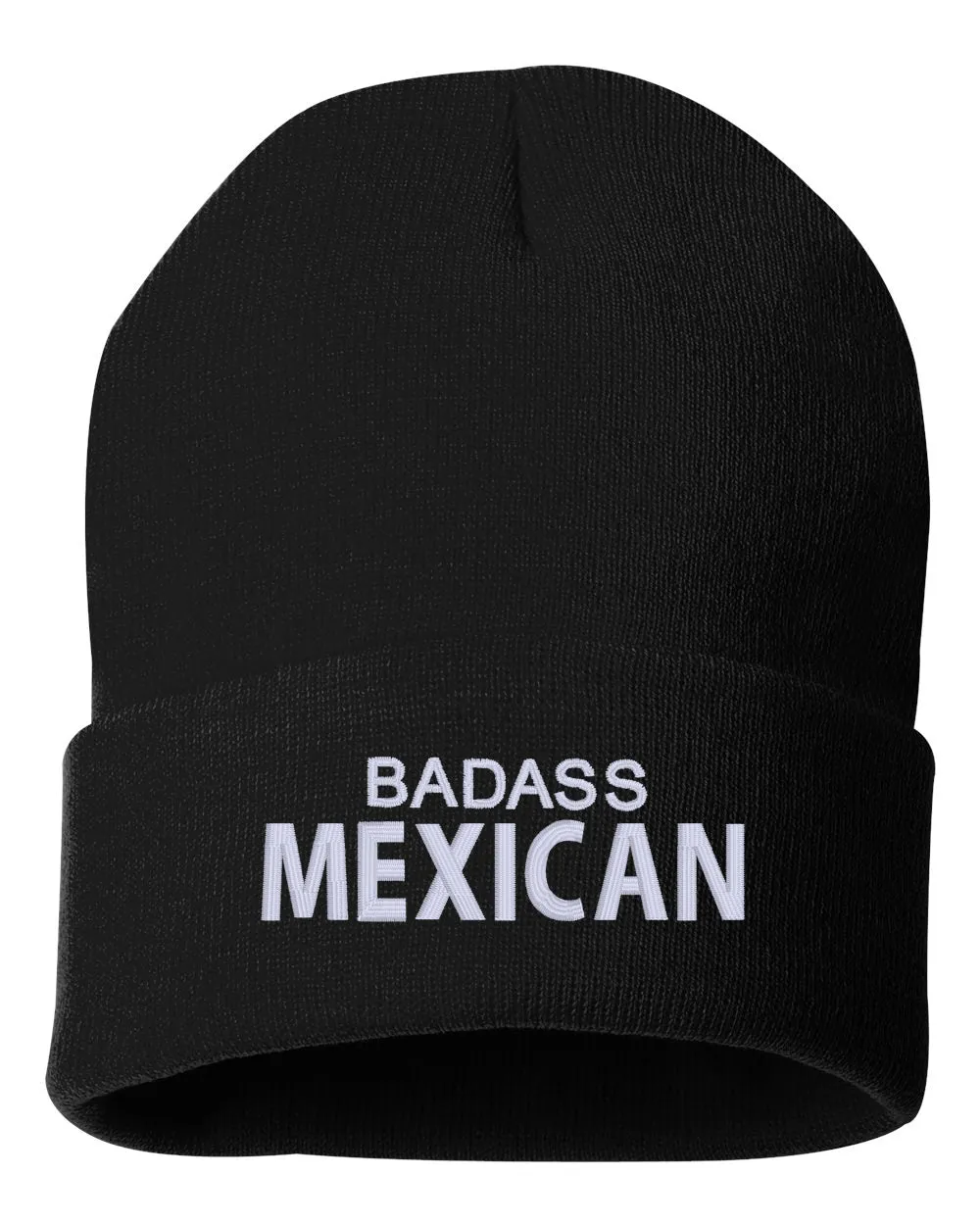 Badass Mexican Embroidered Cuffed Beanie Hat
