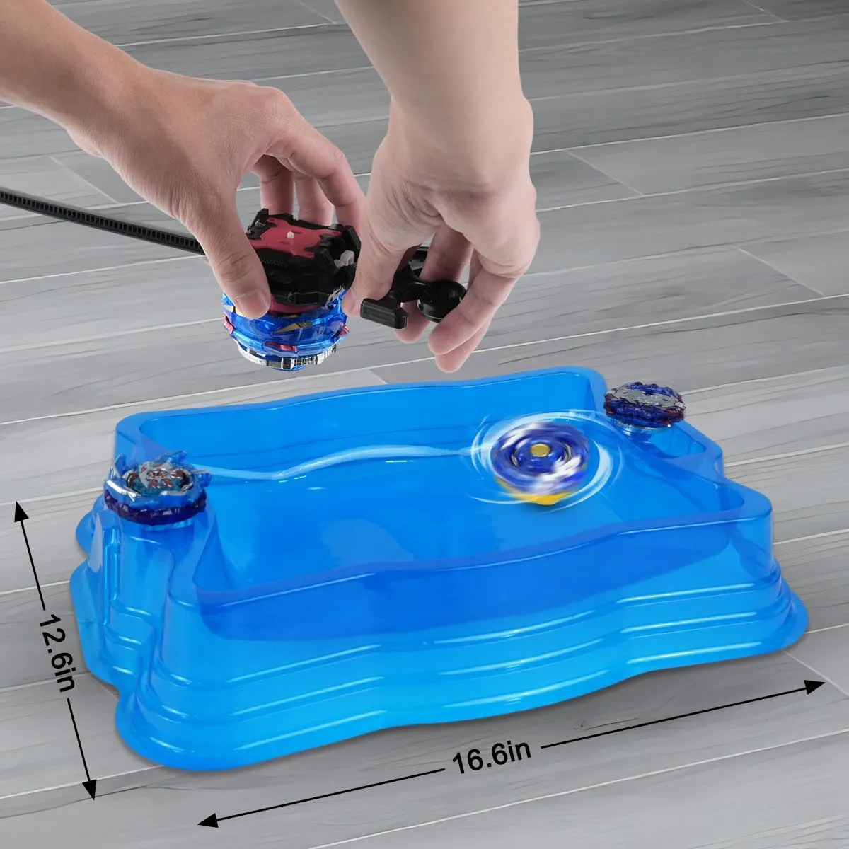 Bey Set Blades Stadium Large,Bay Battle Blade Arena Big,Beys Burst Evolution Turbo,6 Burst Tops 2 Launchers Pack,Blade Blades for Boys 8-12,Blayde Blades Toy w/Gift Box