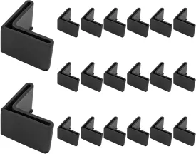 Bivethoi 20 PCS 40mm L-Shaped Black Rubber Caps, Non-Slip, Anti-Scratch Furniture Floor Protectors