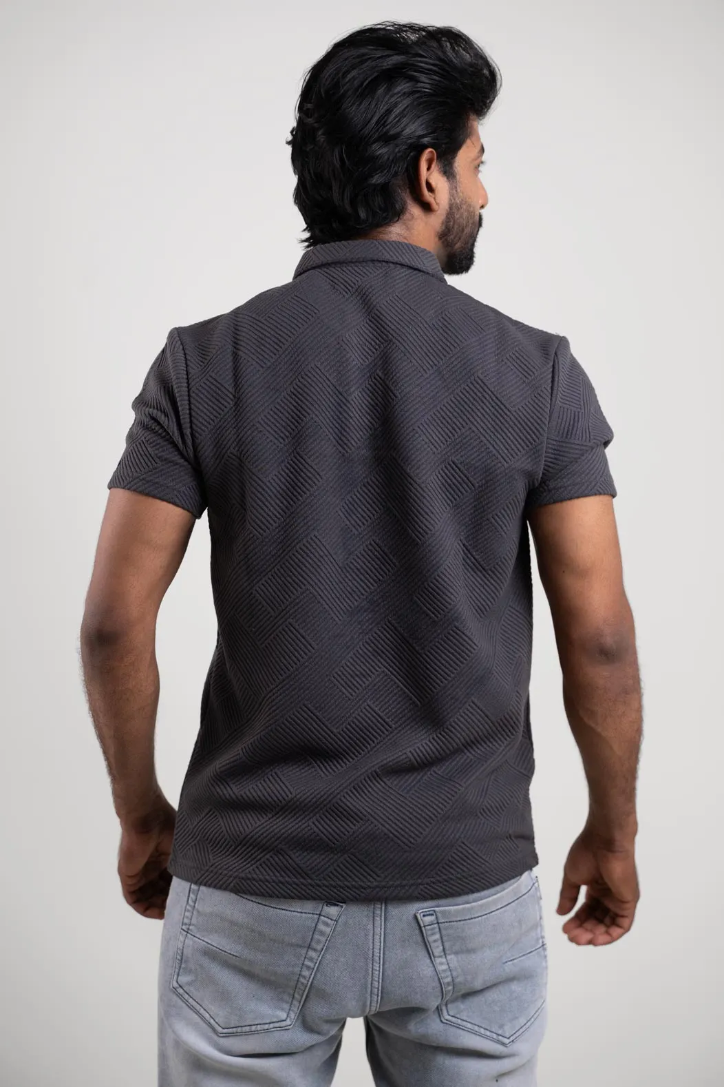 Boldman Dark Gray Polo Tshirt  For Men