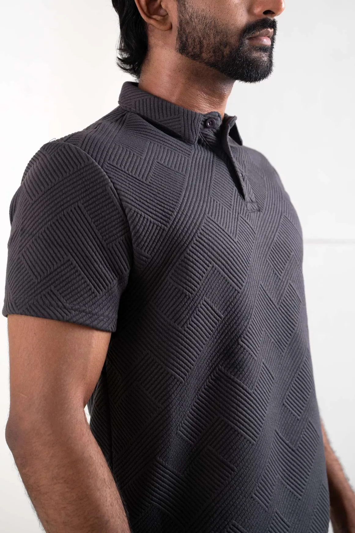 Boldman Dark Gray Polo Tshirt  For Men