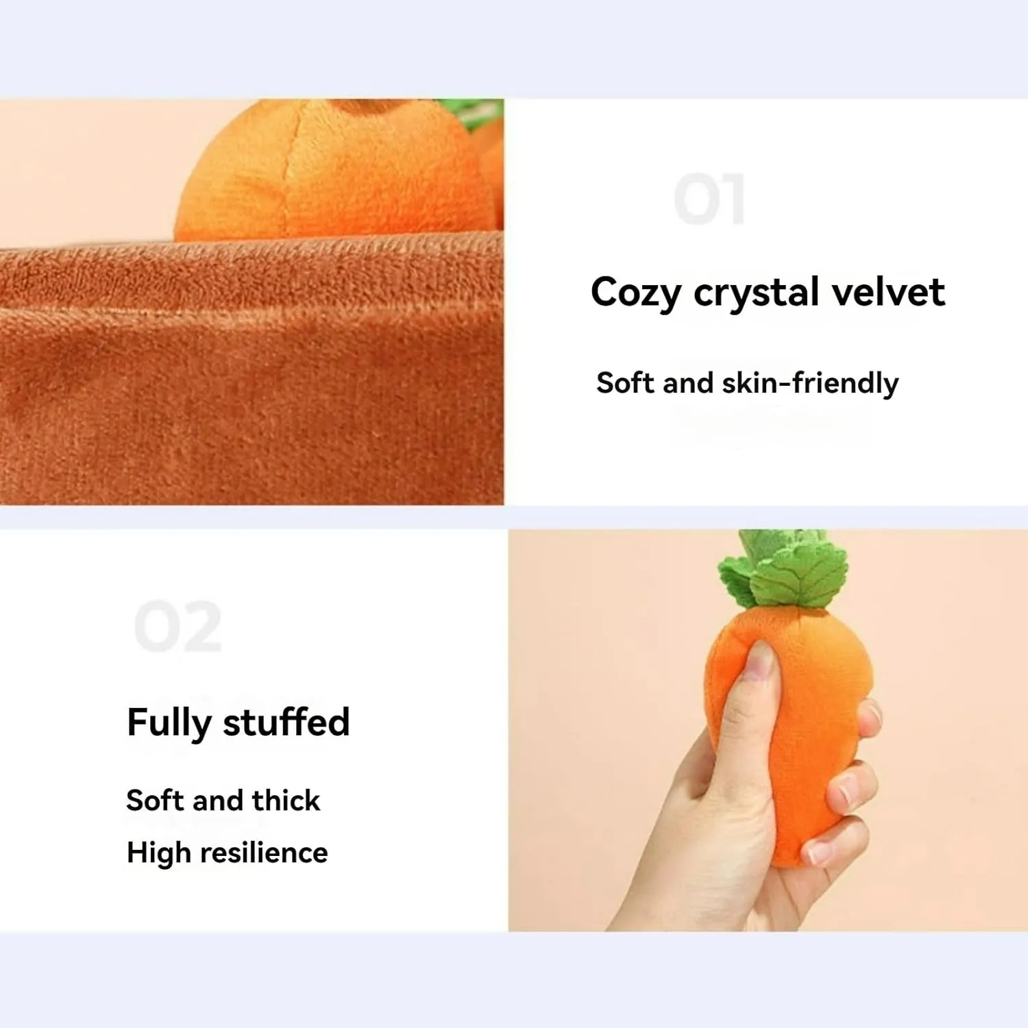 Cat Puppy Toy Pulled Radish Plush Toy Series 4-Version Regular Sound-Emitting Adhesive Base Catnip-Filled Crystal Velvet Dog Cat Accessories Pet Gift Choice (Radish 3pcs)