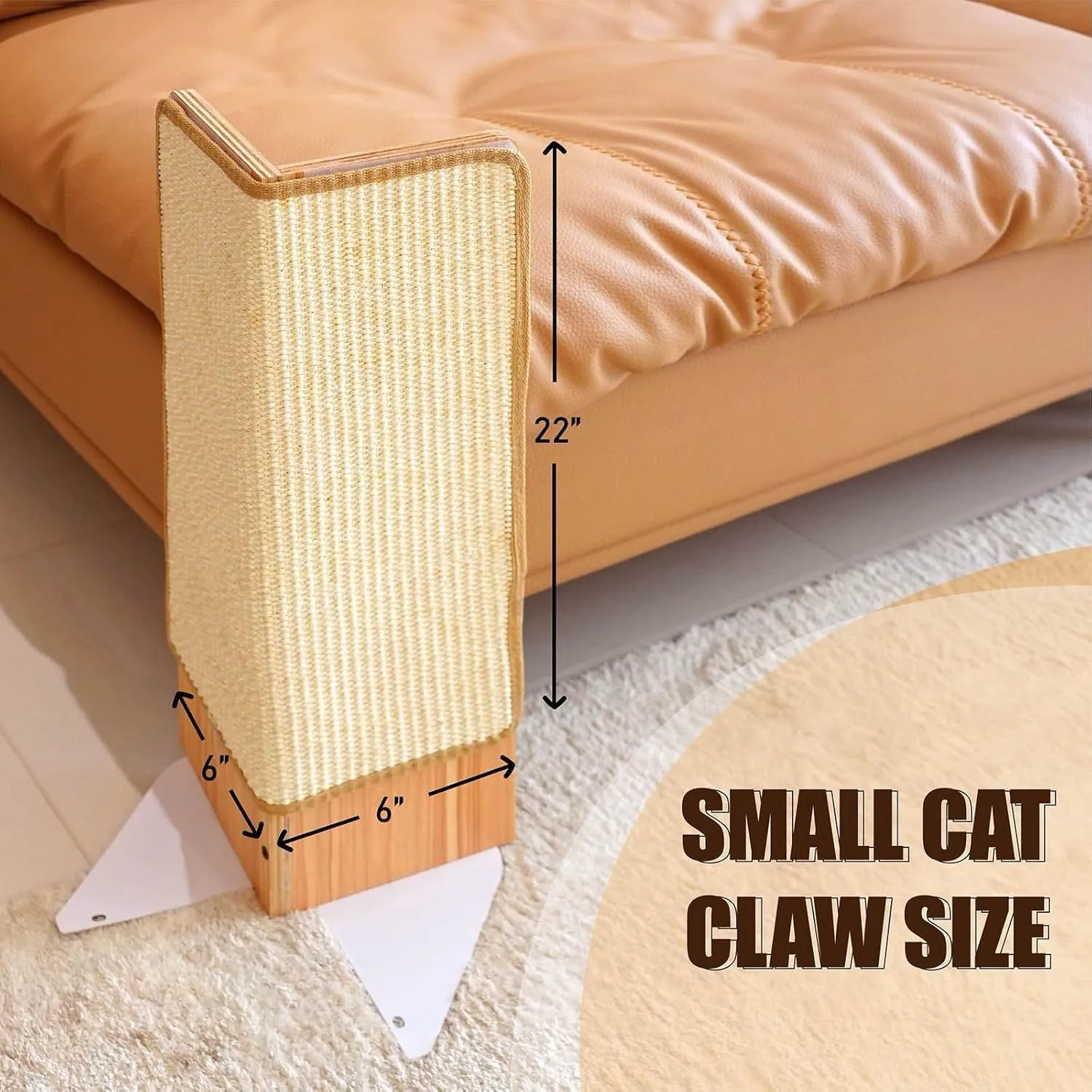 Cat Scratcher, Sisal Corner Scratching Post, Cat Scratch Pad for Indoor Cats, Wall Scratcher Furniture Protector with Catnip (Small Size)