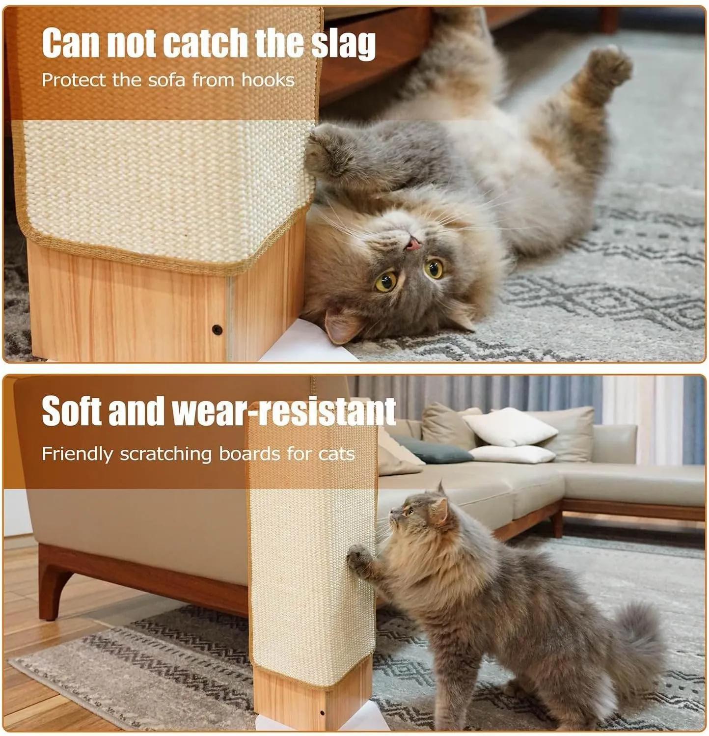 Cat Scratcher, Sisal Corner Scratching Post, Cat Scratch Pad for Indoor Cats, Wall Scratcher Furniture Protector with Catnip (Small Size)