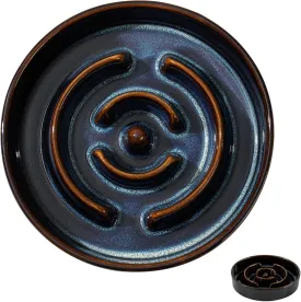 Ceramic 7.3inch Dog Bowl Slow Feeder for Medium and Small Dog, Pet Slow Dish, Stop Bloat, Preventing Choking(Single Bowl, Starry Sky)