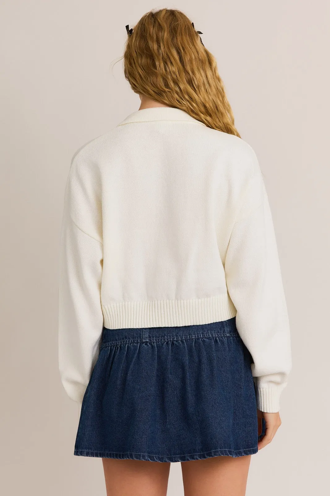 Collared Sweater Crop Top