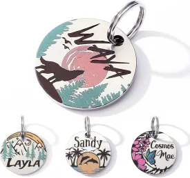 Colorful Dog Tags Personalized, Engraved Dog Tags with Colored Printing for Pets, Dog Name tag with deep Engraving, Custom pet ID Tags, Customizable cat Collar Holder tag (Wolf)