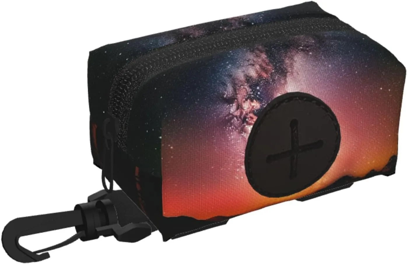 Dog Poop Bag Holder For Leash, Lightweight Dispenser For Pet Waste Bags Glowing Sunset Starry Sky Puppy Potty Carrier Small Doggy Zipper Pouch With Carabiner Clip