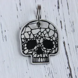 Dog Tags Engraved for Pets, Personalized Skull Design Dog ID tag, Ghost Custom Dog Name Tags, Double Sided Engraving pet ID tag for Dogs, Funny Customized Collar tag with Cool Skull Shape (Skull)
