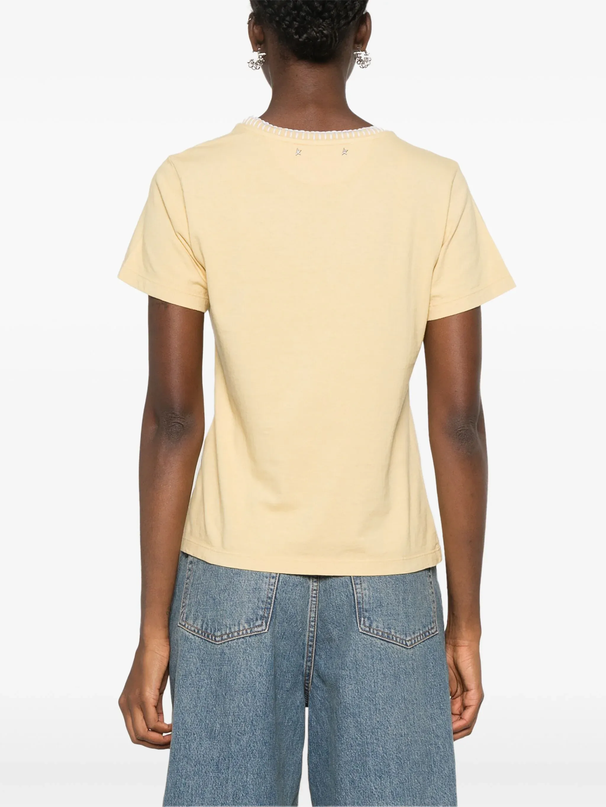 Doris whipstitch-trim T-shirt