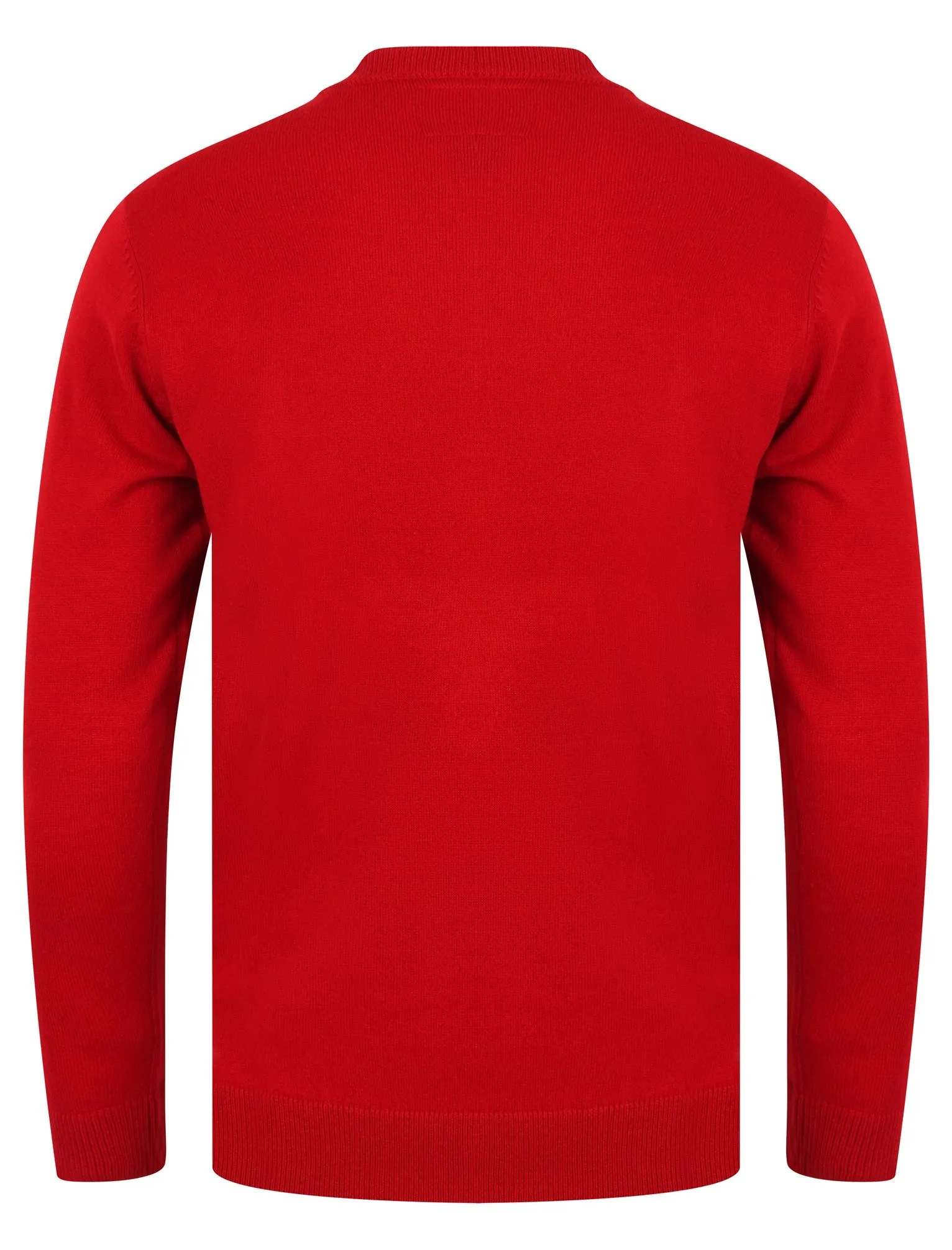 Eat Sleep Beer Repeat Motif Novelty Christmas Jumper in George Red - Merry Christmas