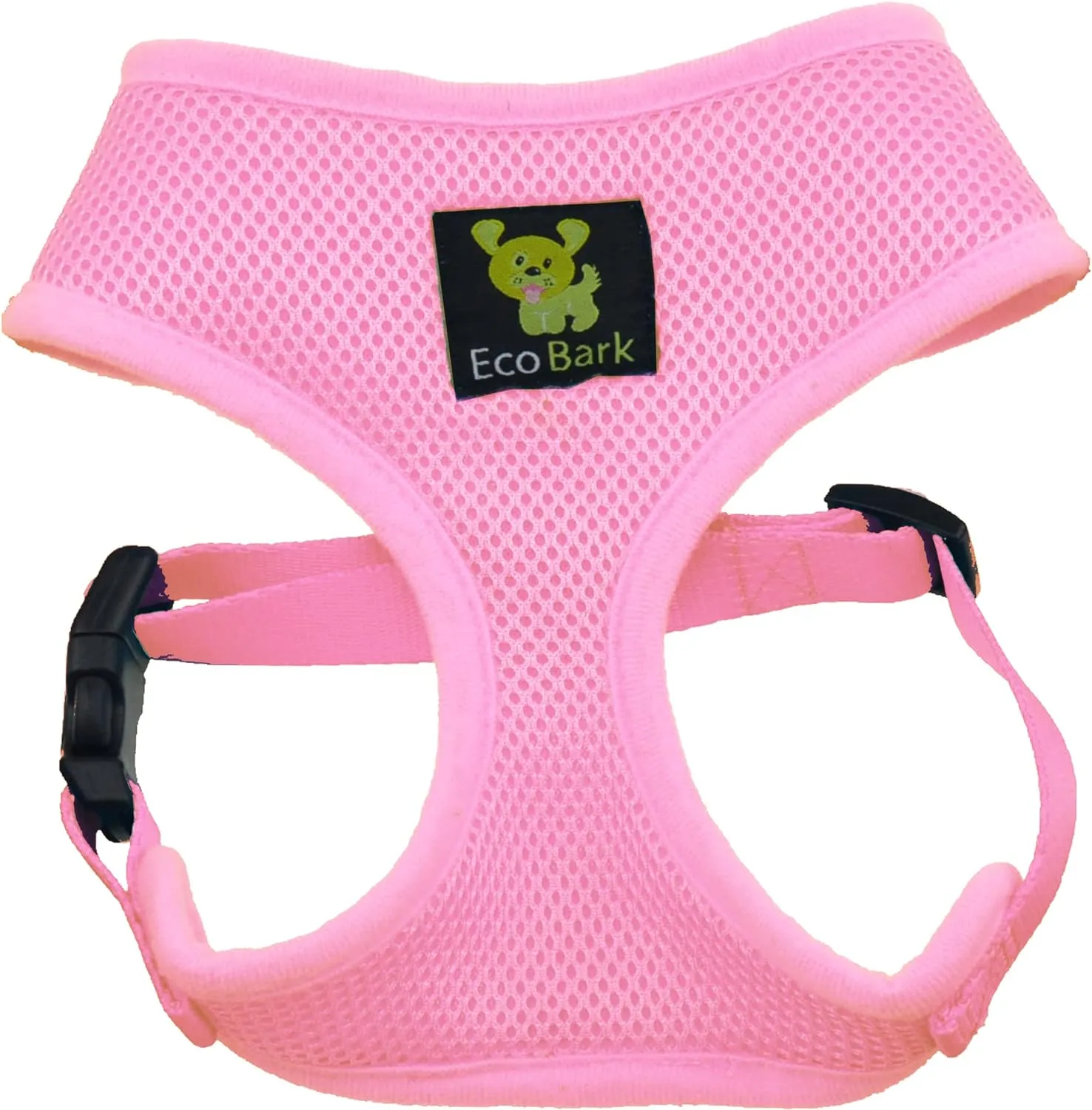 EcoBark Dog Harness - Eco-Friendly Max Comfort Harnesses - Luxurious Soft Mesh Halter - Over The Head Harness Vest- No Pull and No Choke for Large, XL, and XXL Dogs (XL, Baby Pink)