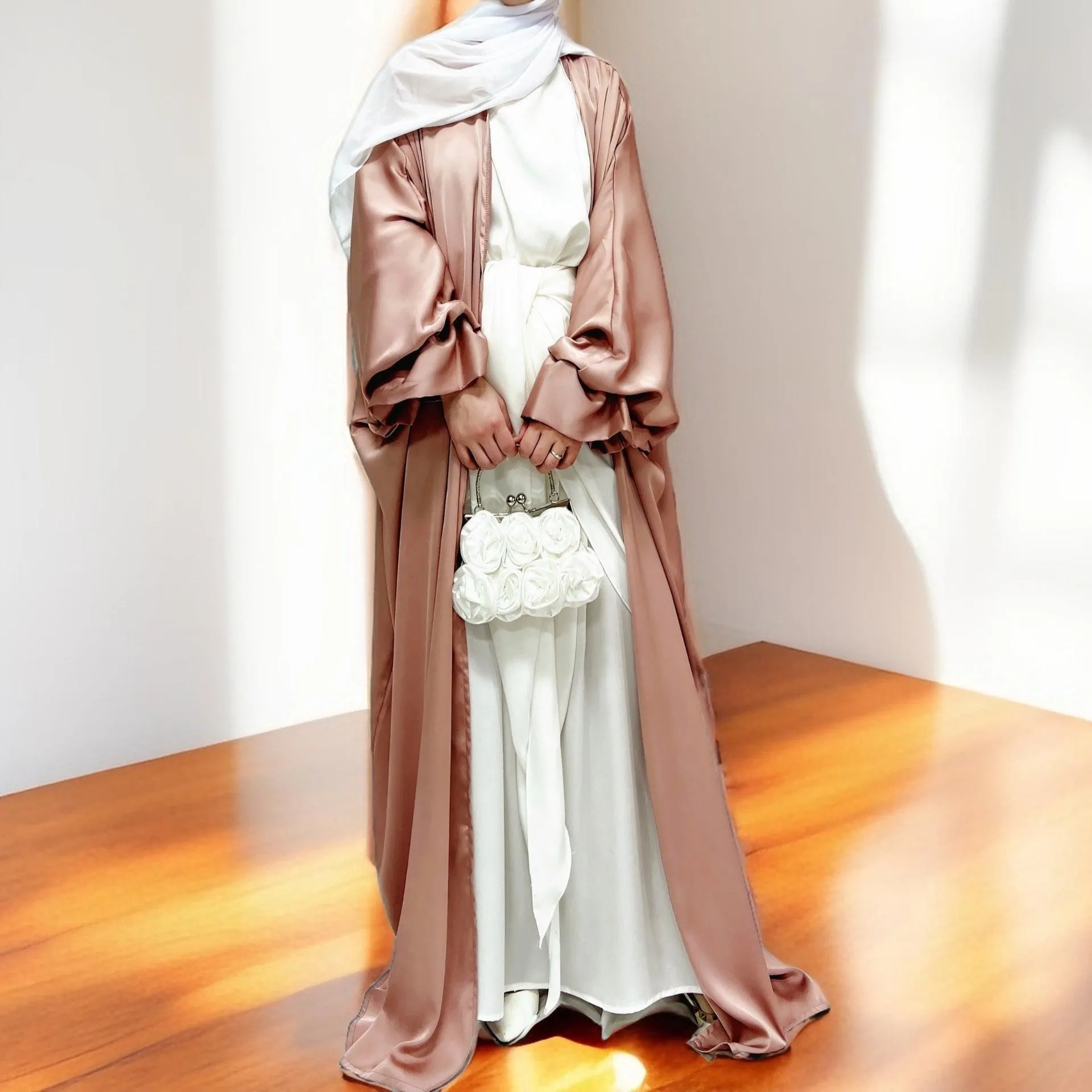 Elegant puff sleeve throw over