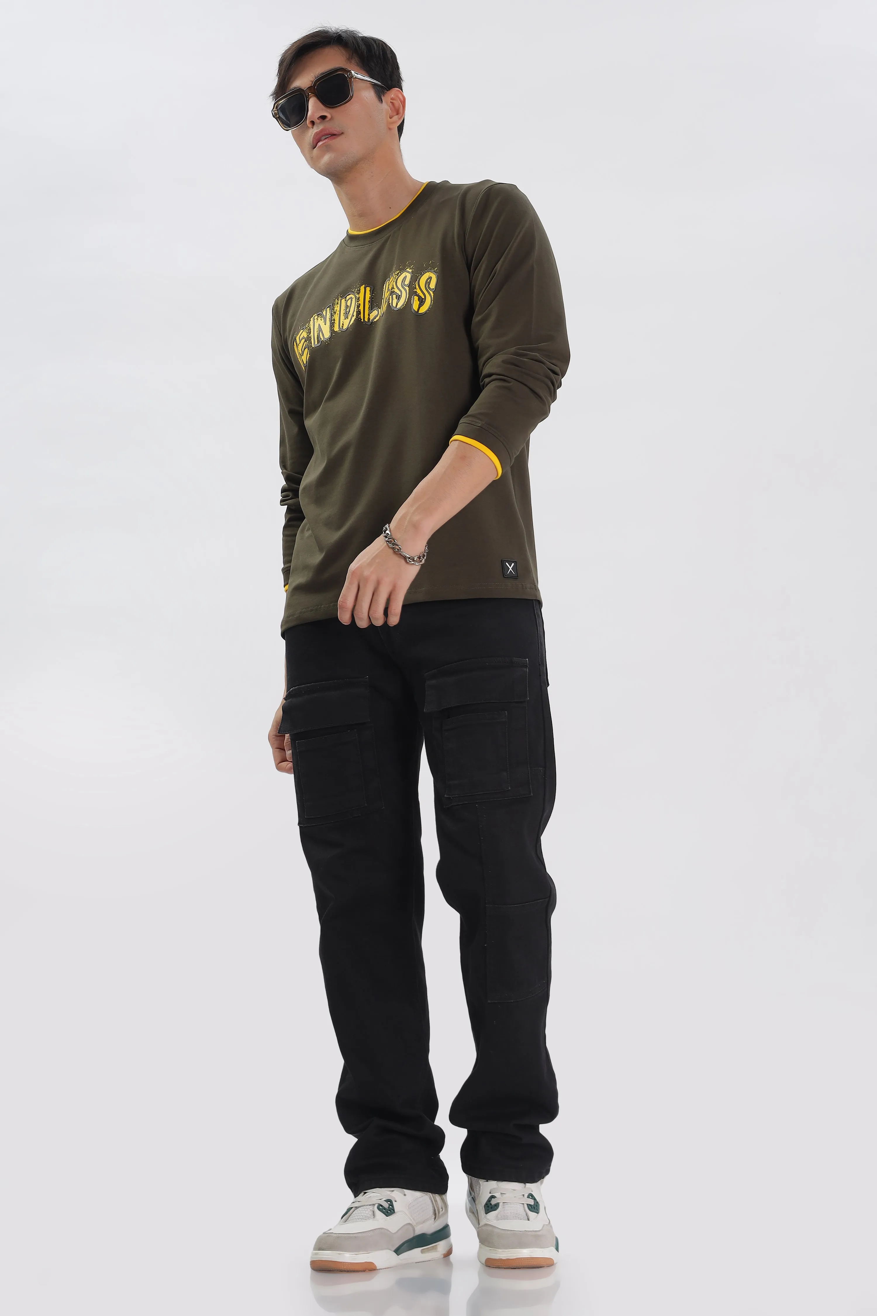 Endless Pursuit Tee: Olive Green