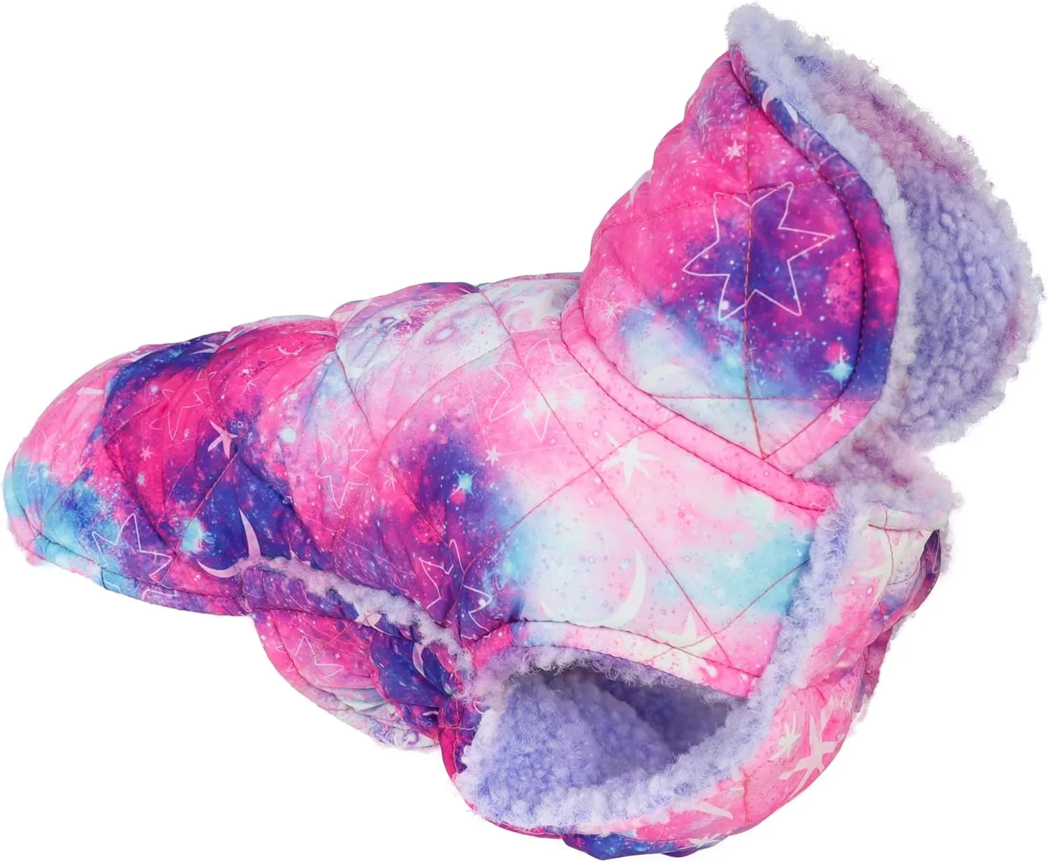 Fitwarm Reversible Tie Dye Dog Coat, Waterproof Thermal Pet Puffer Vest Jacket, Dog Winter Clothes for Small Dogs Girl, French Bulldog Apparel, Blue, XL