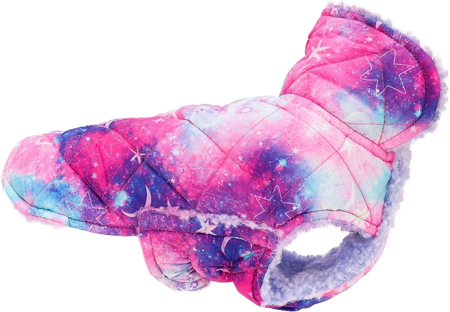 Fitwarm Reversible Tie Dye Dog Coat, Waterproof Thermal Pet Puffer Vest Jacket, Dog Winter Clothes for Small Dogs Girl, French Bulldog Apparel, Blue, XL