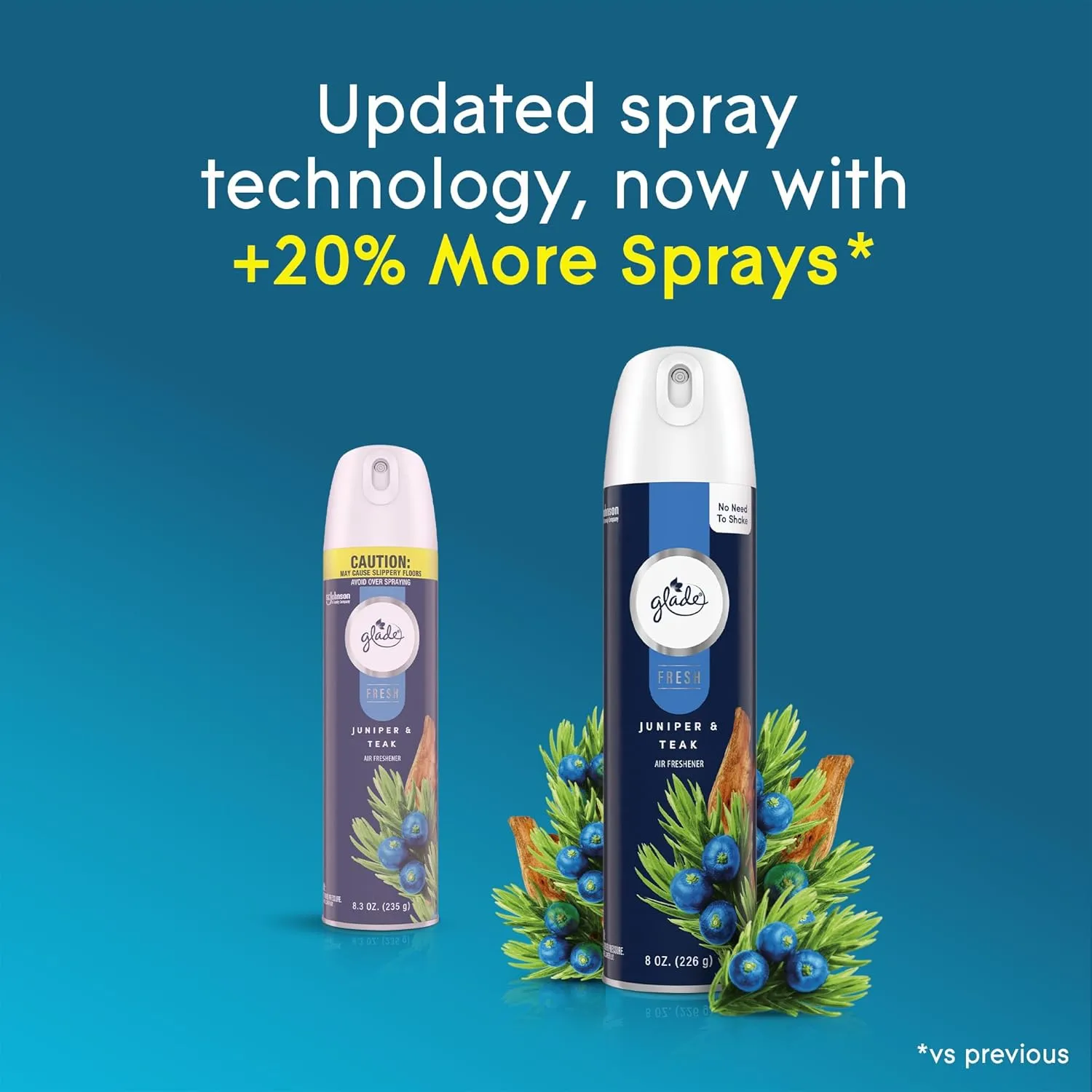 Glade Air Freshener Room Spray, Juniper & Teak Scent, Odor Fighting to Deliver Long Lasting Freshness, 8 Oz, 6 Count