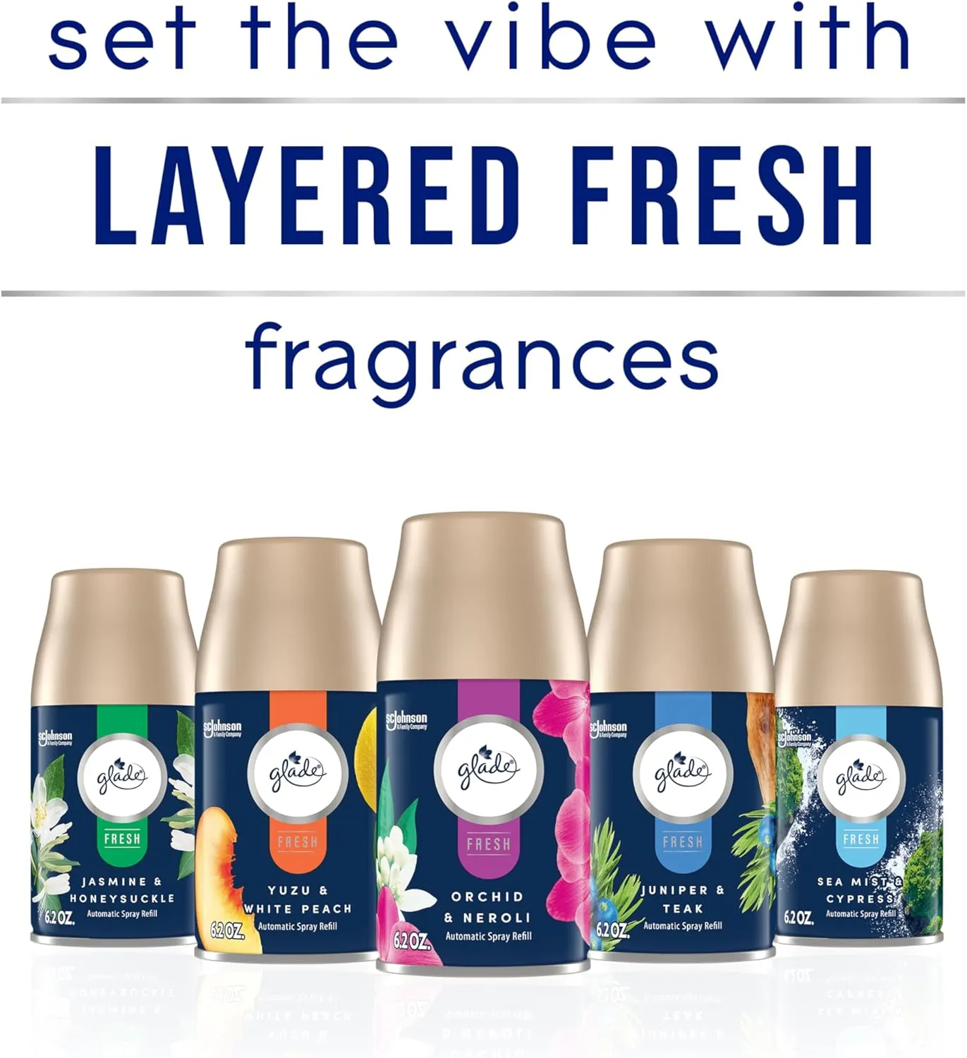 Glade Automatic Spray Refill, Air Freshener for Home and Bathroom, Juniper & Teak, Fresh Collection, 6.2 Oz