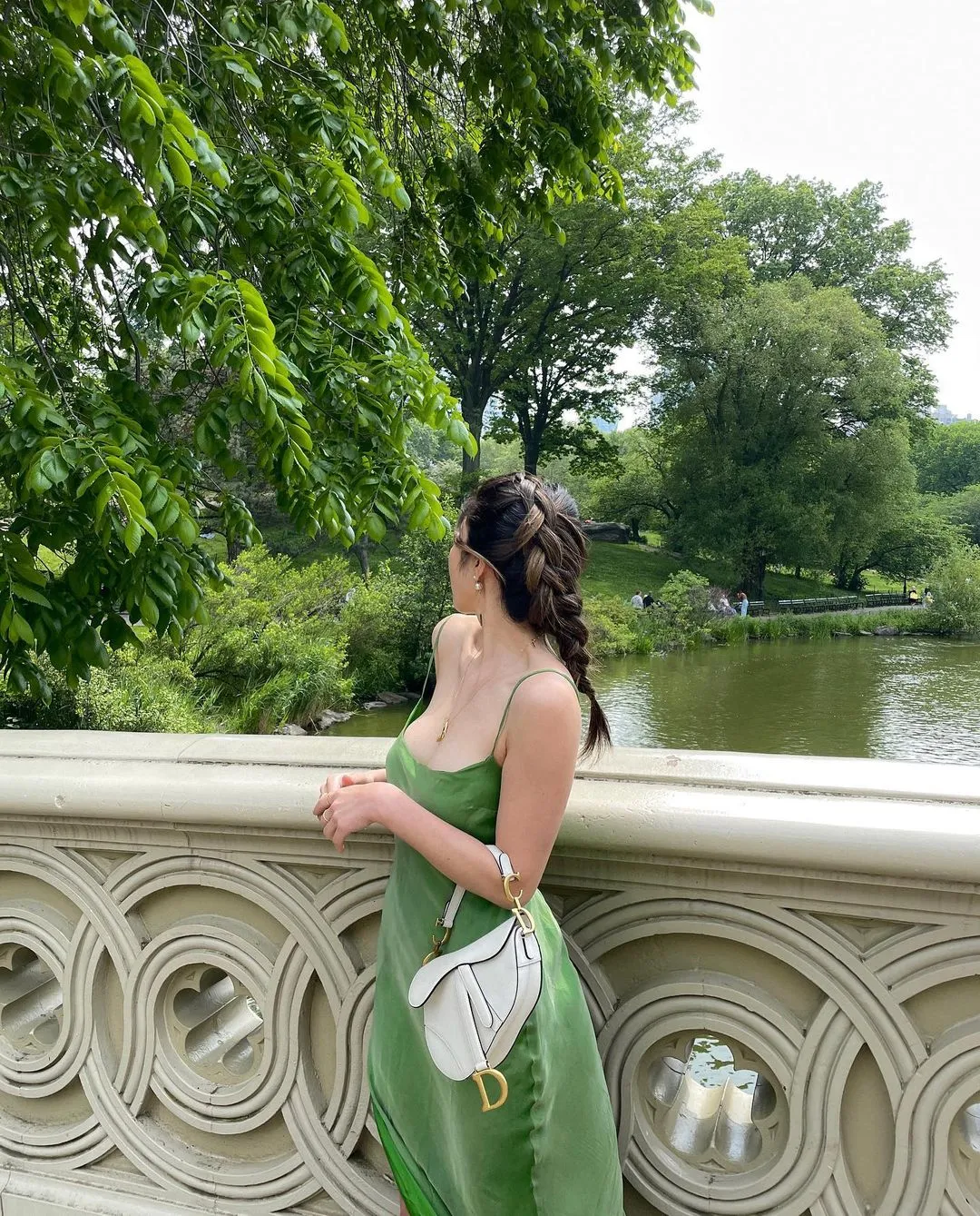 Green Elegant Slip Dress