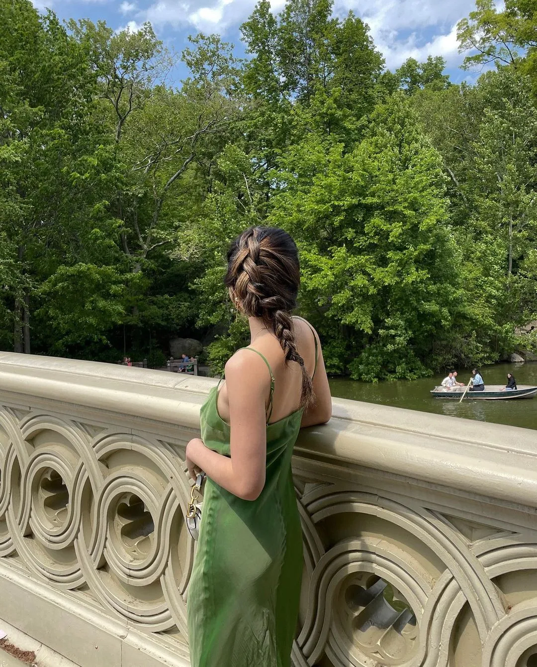 Green Elegant Slip Dress