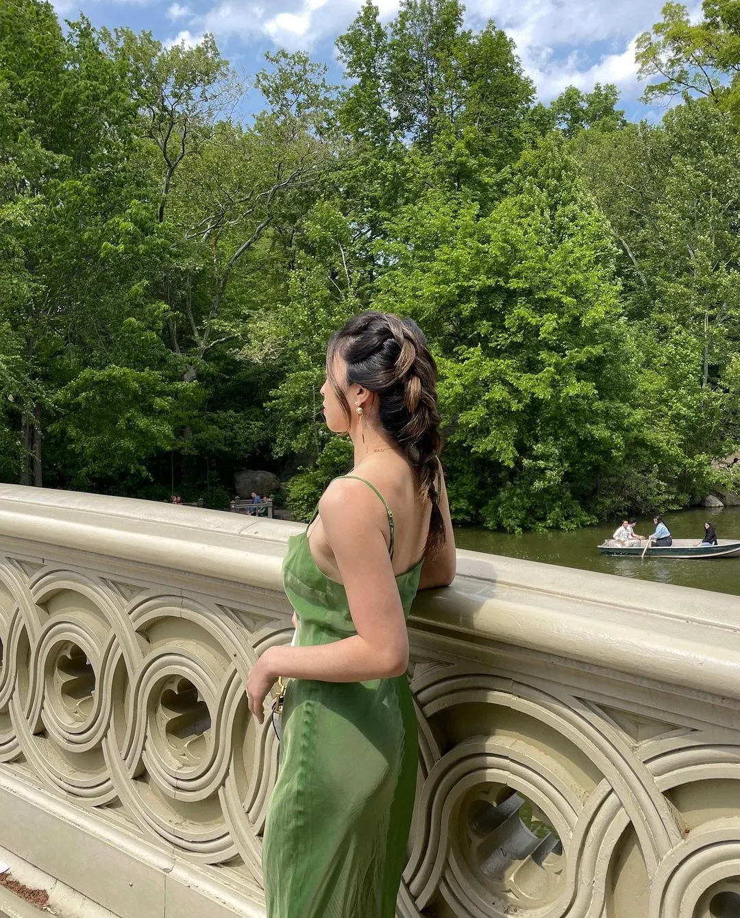 Green Elegant Slip Dress