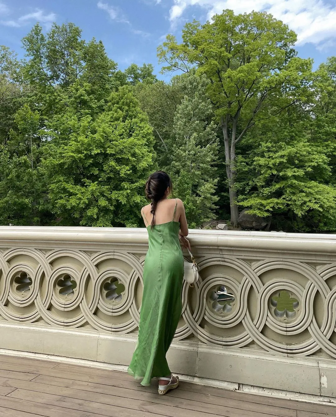 Green Elegant Slip Dress