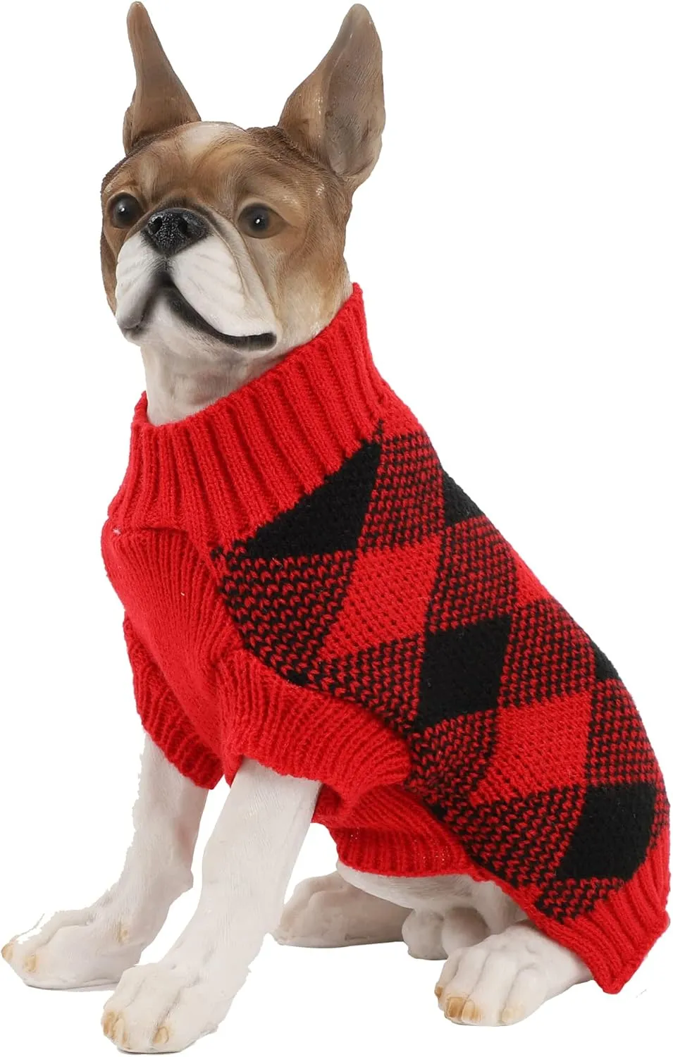 HAPEE Christmas Dog Sweaters for Medium Dogs, Argyle Winter Xmas Pet Clothes