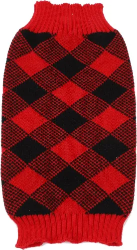 HAPEE Christmas Dog Sweaters for Medium Dogs, Argyle Winter Xmas Pet Clothes
