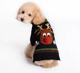 HAPEE Dog Xmas Sweaters, Red Nose Elk Puppy Clothes, Ugly Christmas Dog Sweaters