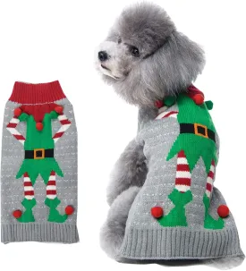 HAPEE Xmas Sweater for Dogs and Cats, Clown Prince Puppy Clothes, Ugly Christmas Sweater