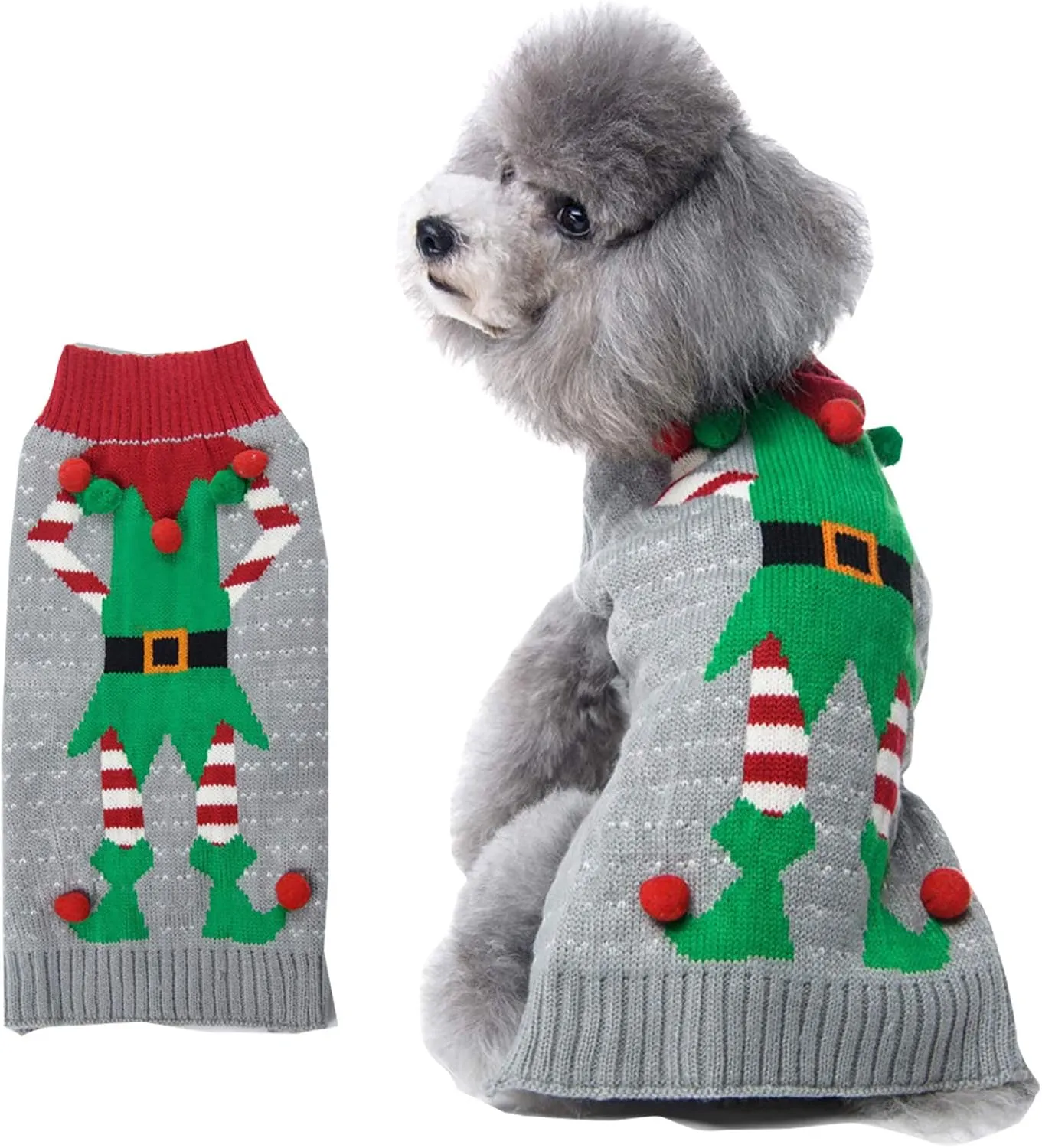 HAPEE Xmas Sweater for Dogs and Cats, Clown Prince Puppy Clothes, Ugly Christmas Sweater