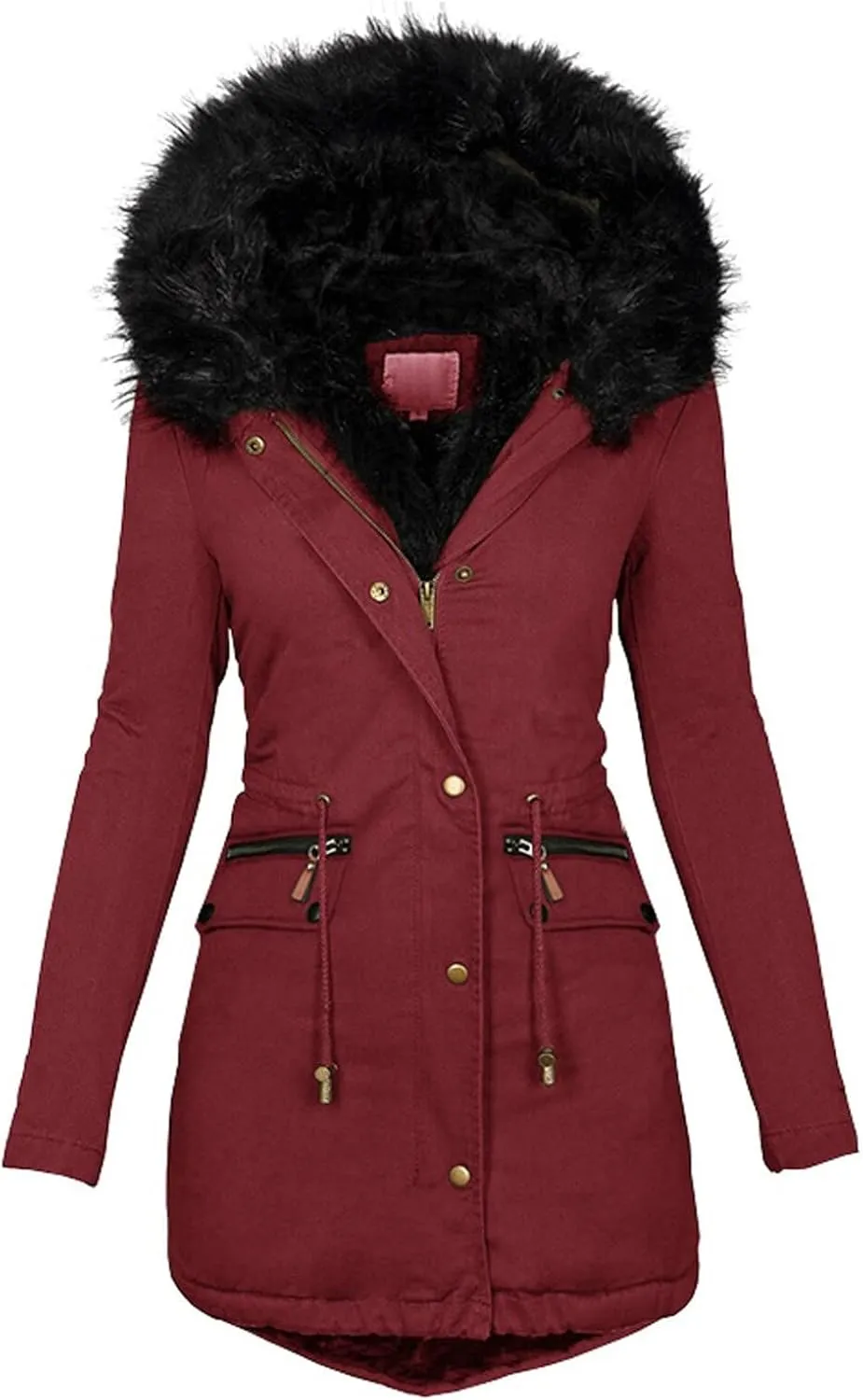 Long Winter Coats for Women 2023 Thicken Fleece Lined Parkas Anoraks Warm Cotton Puffer Jacket Coats with Faux Fur Hood