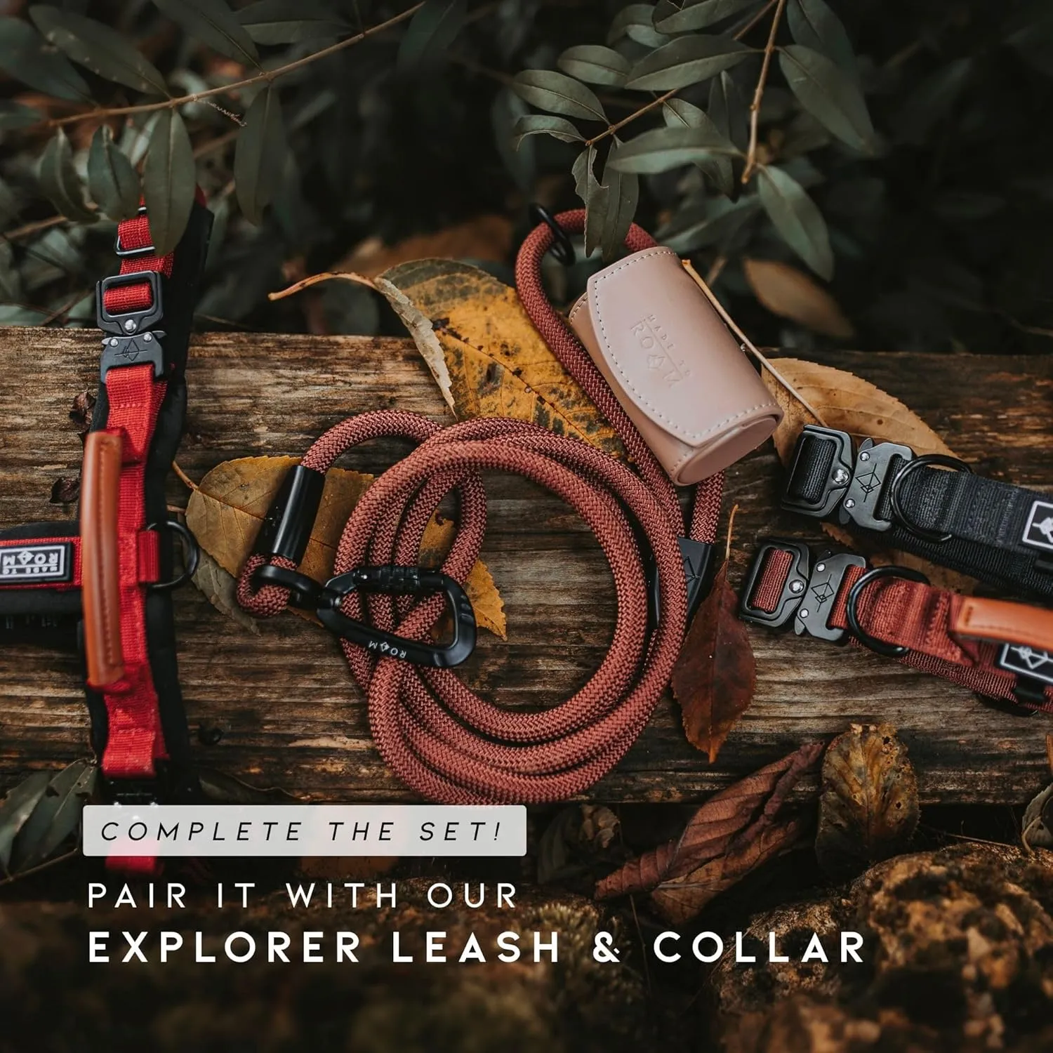 MADE TO ROAM Premium Explorer Harness - Y-Shaped Dog Harness with Adjustable Durable Nylon, Soft Padding, Metal Buckles and Leather Handle for Small, Medium, Large Dogs (Oregon Haze, Size 4)
