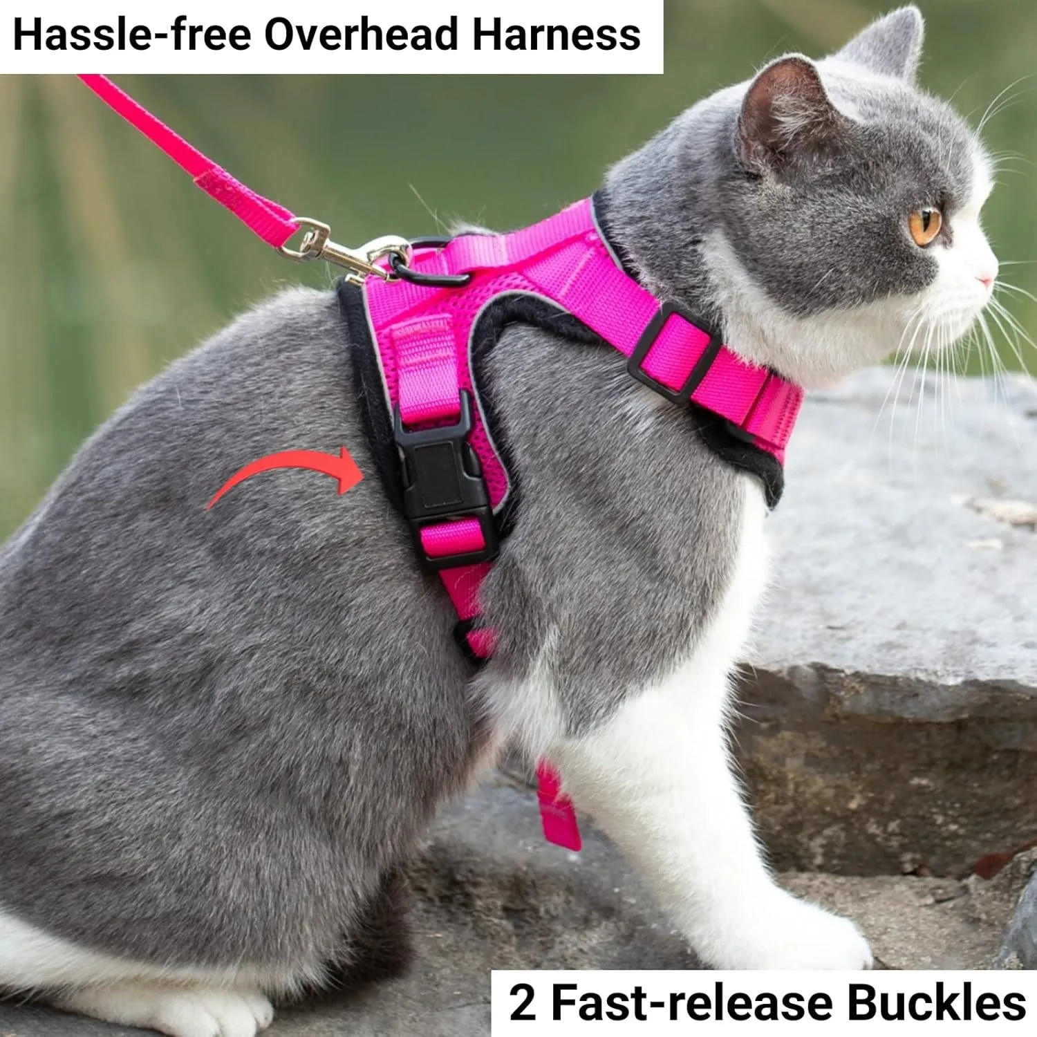 Mr. Peanut's PurrTrek Reflective Cat Harness with Matching Leash (Extra Small, Lilac)