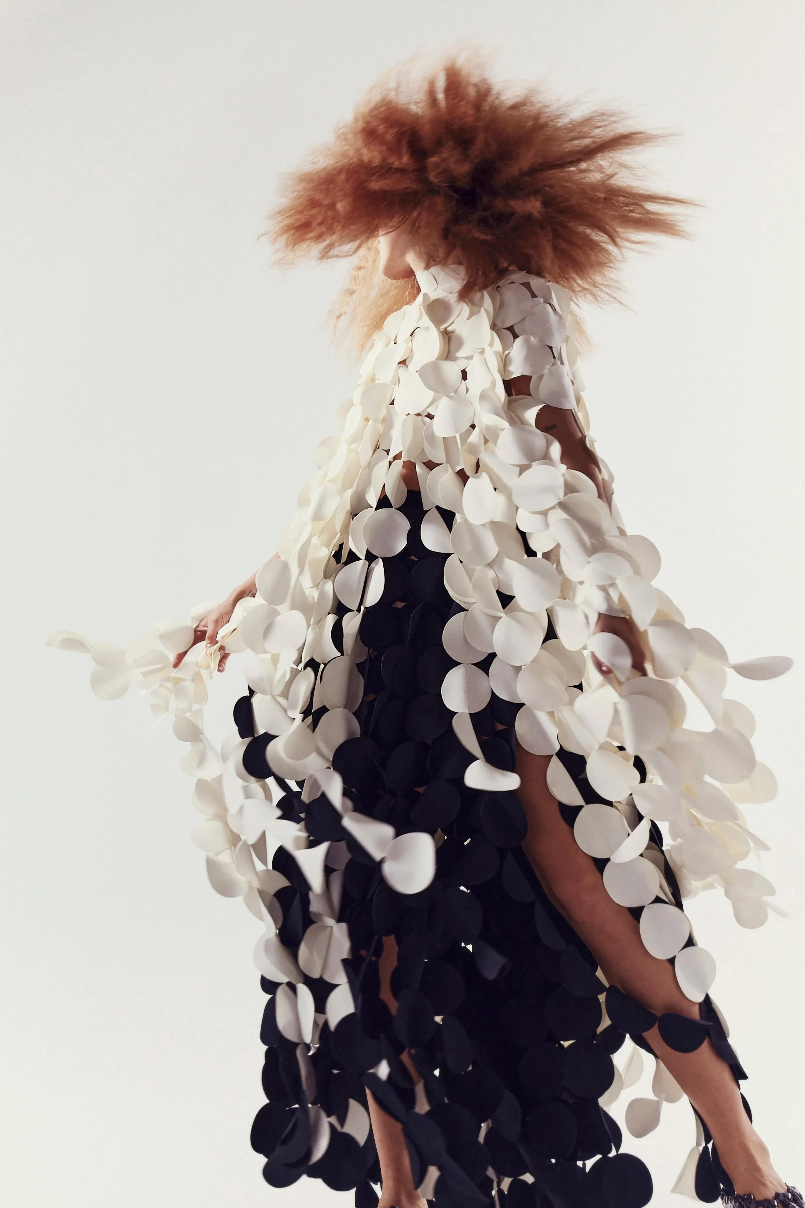 Multi Circle Layered Cape Top Ivory