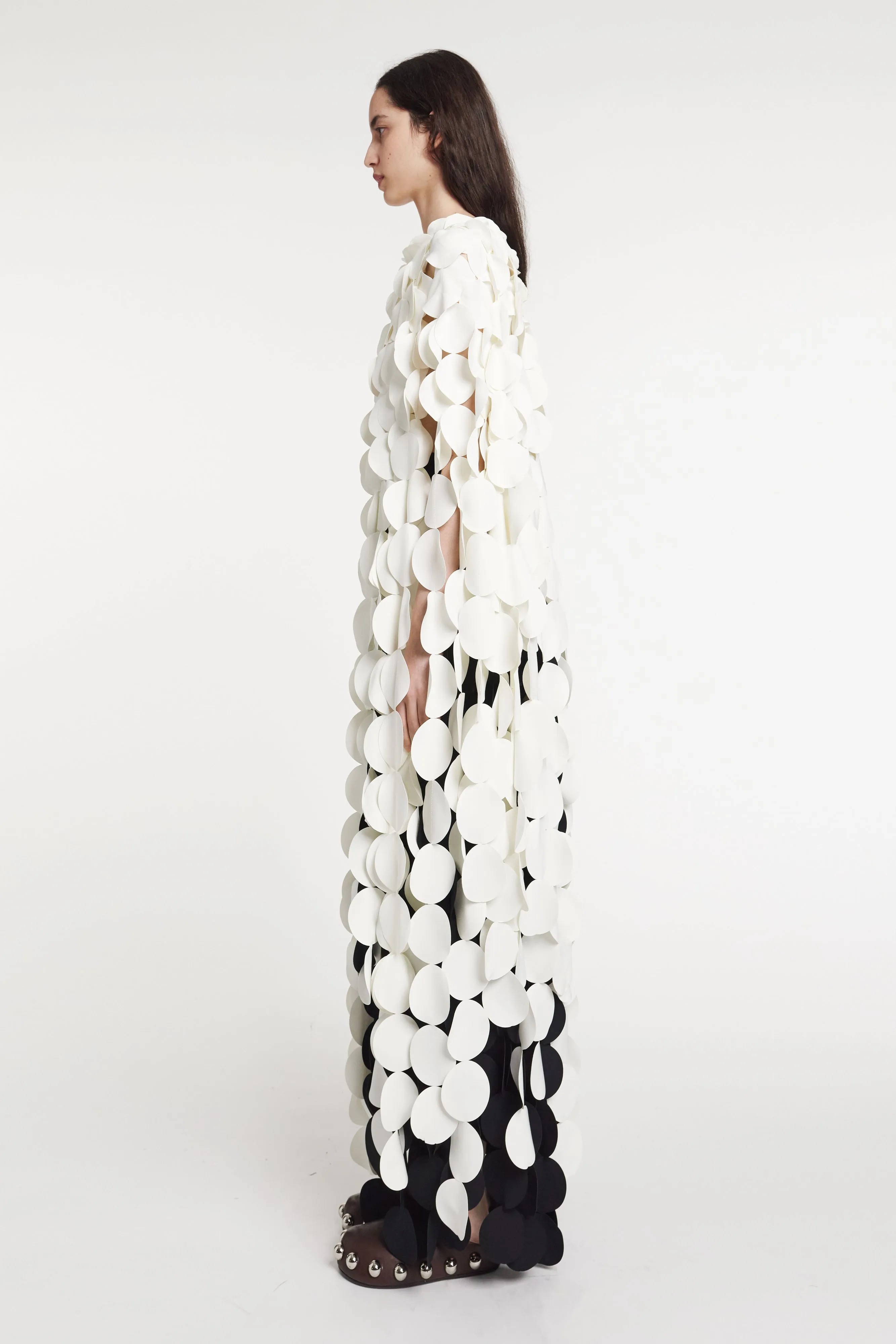 Multi Circle Layered Cape Top Ivory