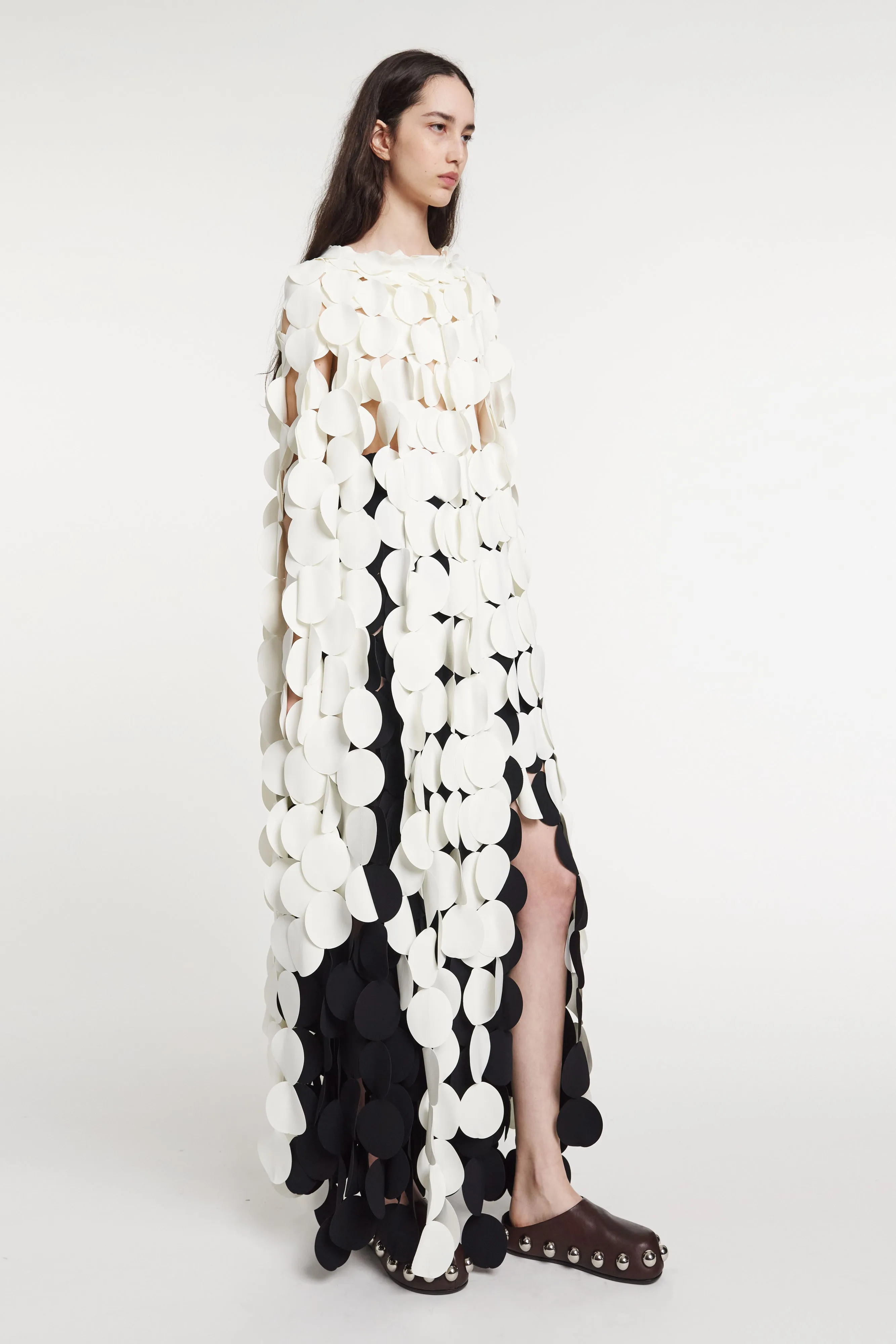 Multi Circle Layered Cape Top Ivory