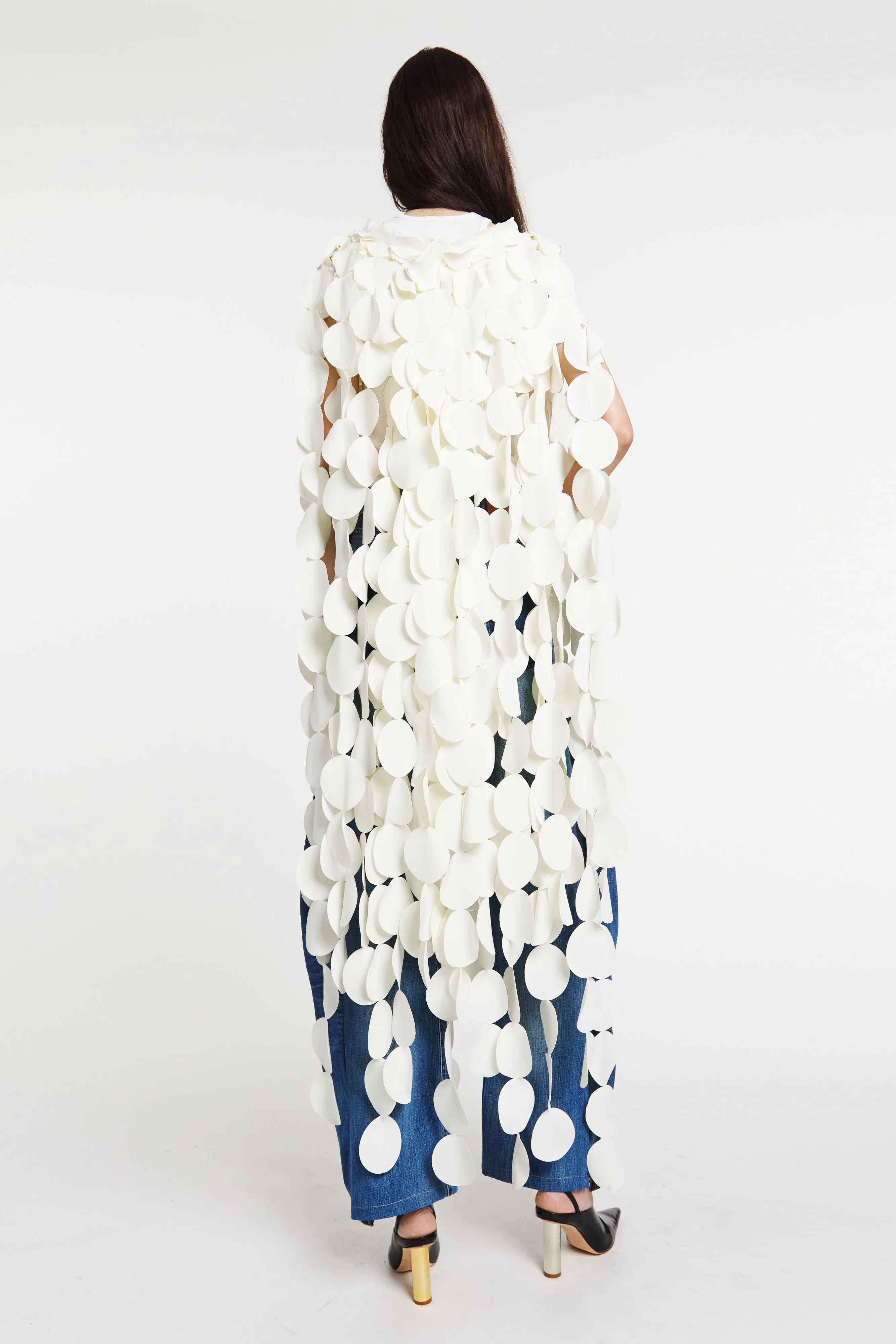 Multi Circle Layered Cape Top Ivory