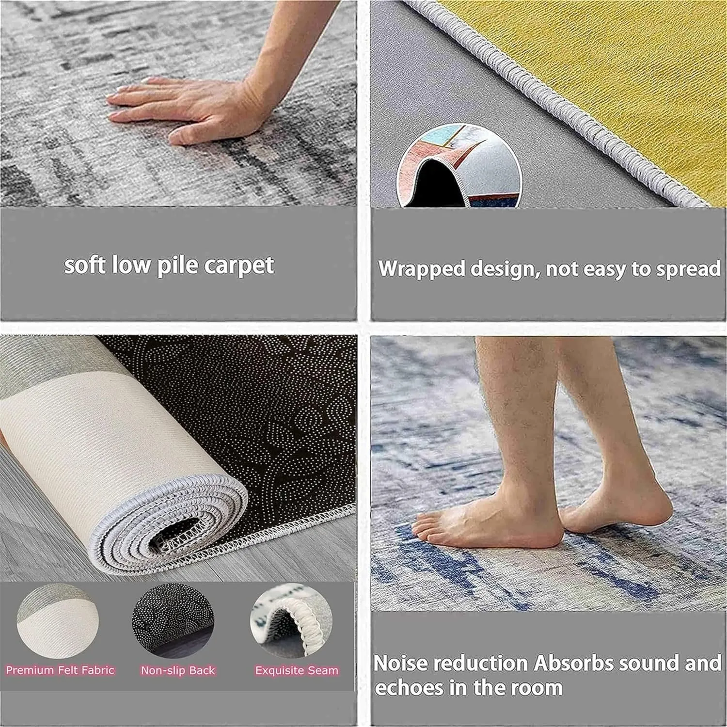 Musical Instrument Area Carpet, 3x5ft, Black White Piano Guitar Music Note Bedroom Rug, Low Pile Non-Shedding Pet Friendly Rugs, Reduce Noise Soft Cozy Floor Carpet for Sofa Dorm