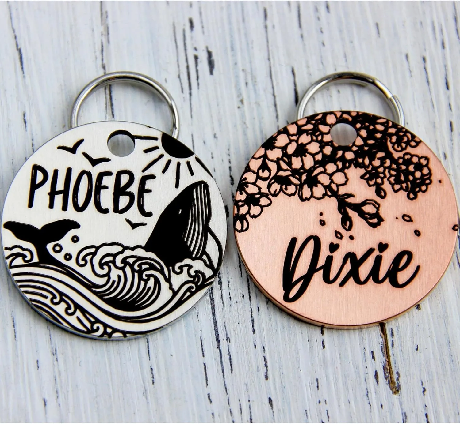 MYXGY Stainless Steel Pet ID Tag, Personalized Dog Name Tags, Customized Cat Tags, Deep Laser Engraving, Optional Engraved on Both Sides, Various Design Options