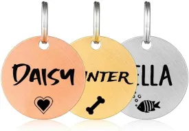 MYXGY Stainless Steel Pet ID Tag, Personalized Dog Name Tags, Customized Cat Tags, Deep Laser Engraving, Optional Engraved on Both Sides, Various Design Options