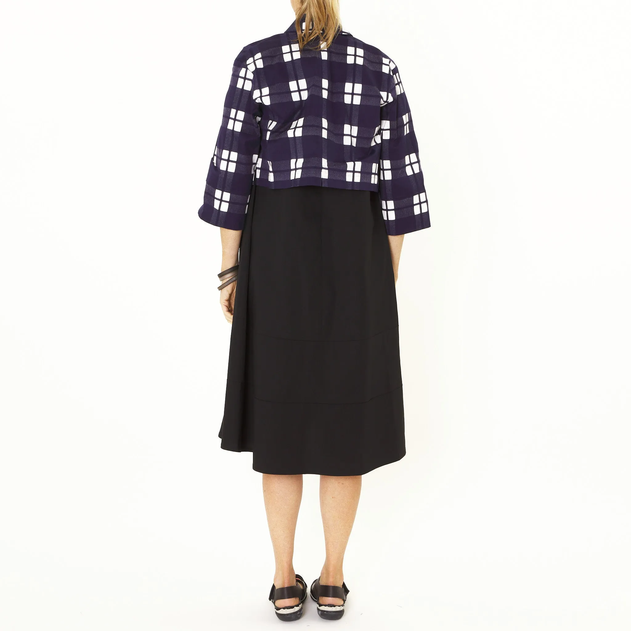 Navy & Ivory Check Shacket