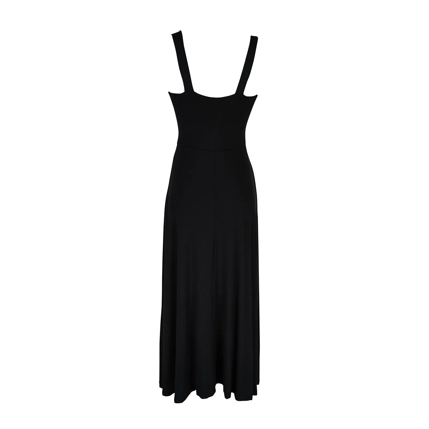 Onyx Fit and Flare Slip Dress